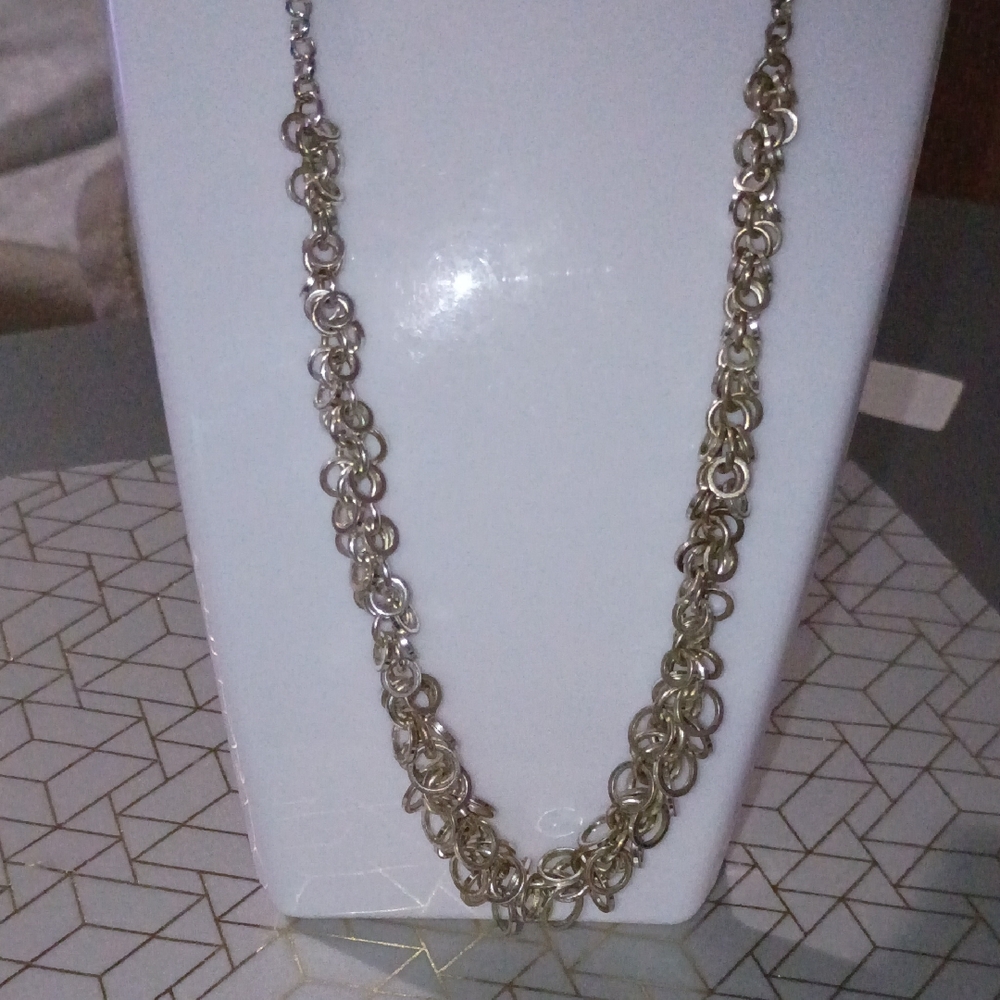 Source Unknown Silver Loop Necklace - image 1